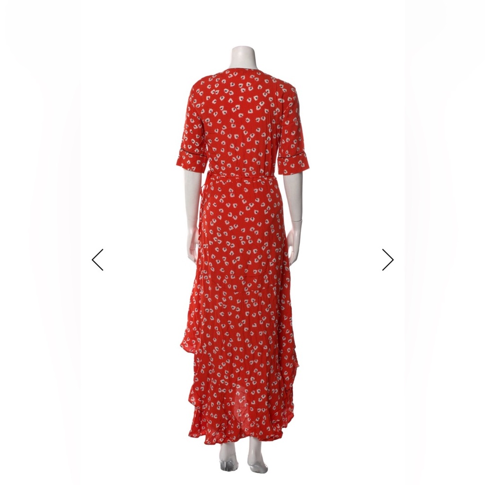 Ganni Red Floral Long Sleeve Dress - Picture 3 of 9